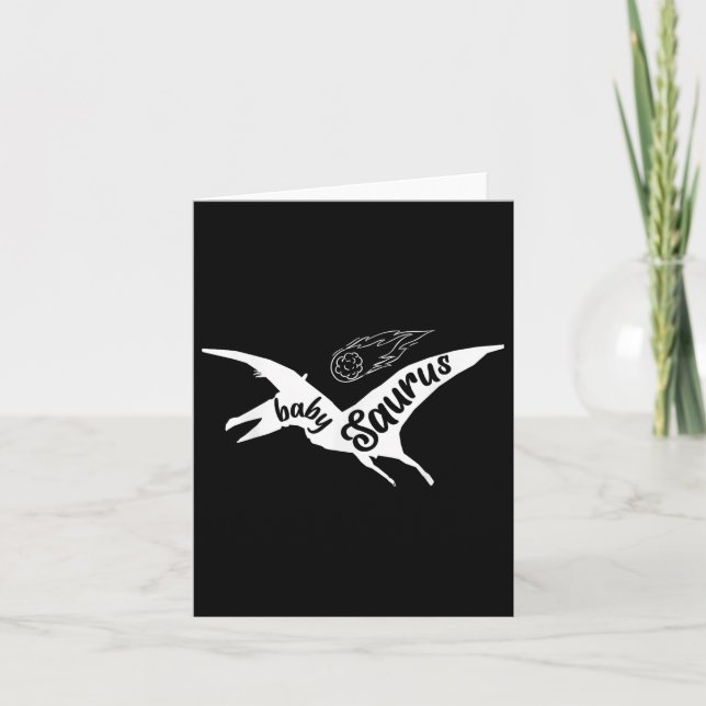 Tarjeta Baby Saurus Funny Dinosaur Pterodactyl Mating Fa (Anverso)