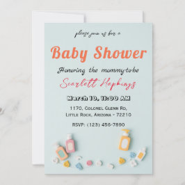 Tarjeta Baby Shower Adorable con Baby Essentials
