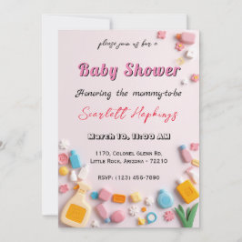Tarjeta Baby Shower Adorable con Baby Essentials