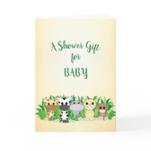Tarjeta Baby Shower Adorable Safari Animals