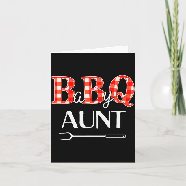 Tarjeta Baby Shower Aunt Bbq Party Cute Matching Family  (Anverso)