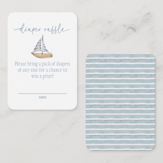 Tarjeta Baby Shower azul para bebé (Anverso / Reverso)