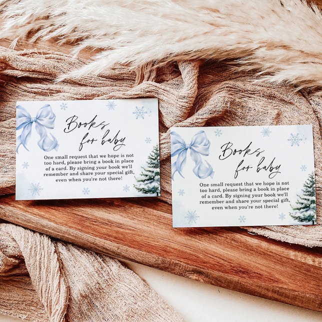 Tarjeta Baby Shower Blue Bow Snowflake para bebé (Subido por el creador)