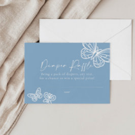 Tarjeta Baby Shower Blue Diaper Raffle Boho