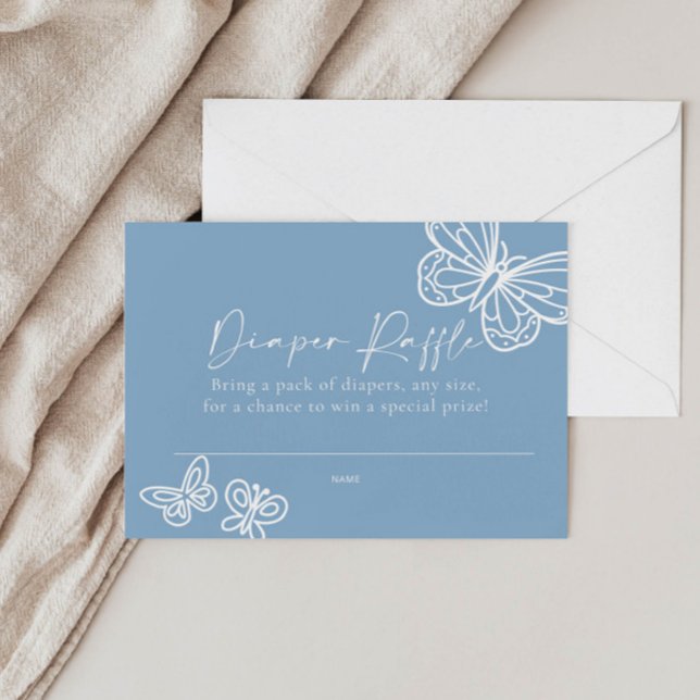 Tarjeta Baby Shower Blue Diaper Raffle Boho (Subido por el creador)