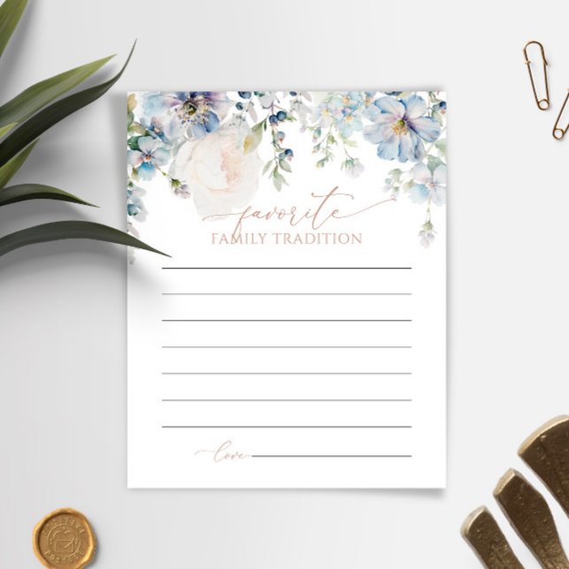 Tarjeta Baby Shower Blue Hydrangea Family Traditio (Subido por el creador)