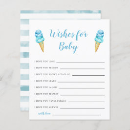 Tarjeta Baby Shower Blue Ice Cream para bebé