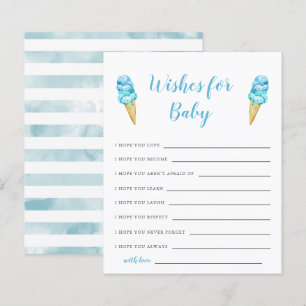 Tarjeta Baby Shower Blue Ice Cream para bebé