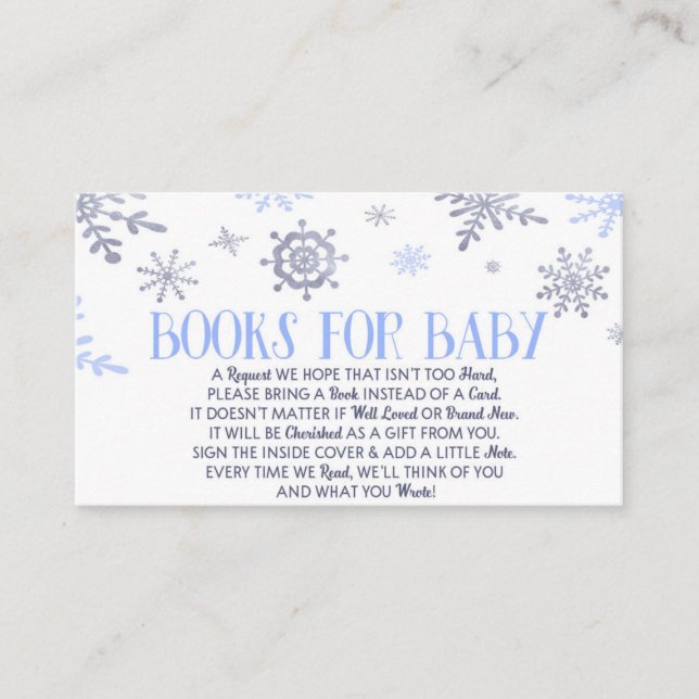 Tarjeta Baby Shower Blue Snowflake para bebé (Anverso)