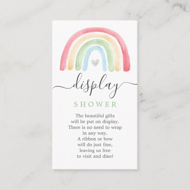 Tarjeta Baby Shower Boho Rainbow Display Shower (Anverso)