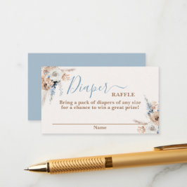 Tarjeta Baby Shower Boy Raffle para bebé azul