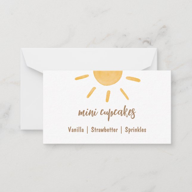 Tarjeta Baby Shower Buffet Sunshine (Anverso)