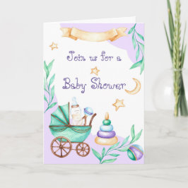 Tarjeta Baby Shower Carriage Invitations 
