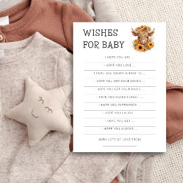 Tarjeta Baby Shower con los deseos de girasol de v