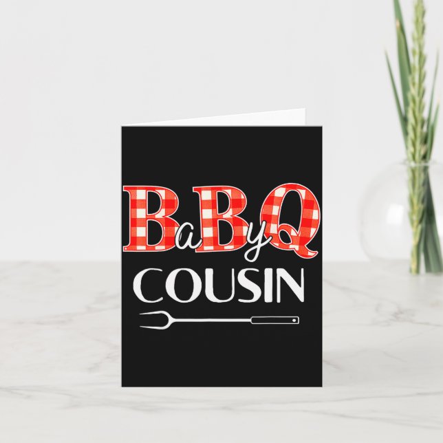 Tarjeta Baby Shower Cousin Bbq Party Cute Matching Family  (Anverso)