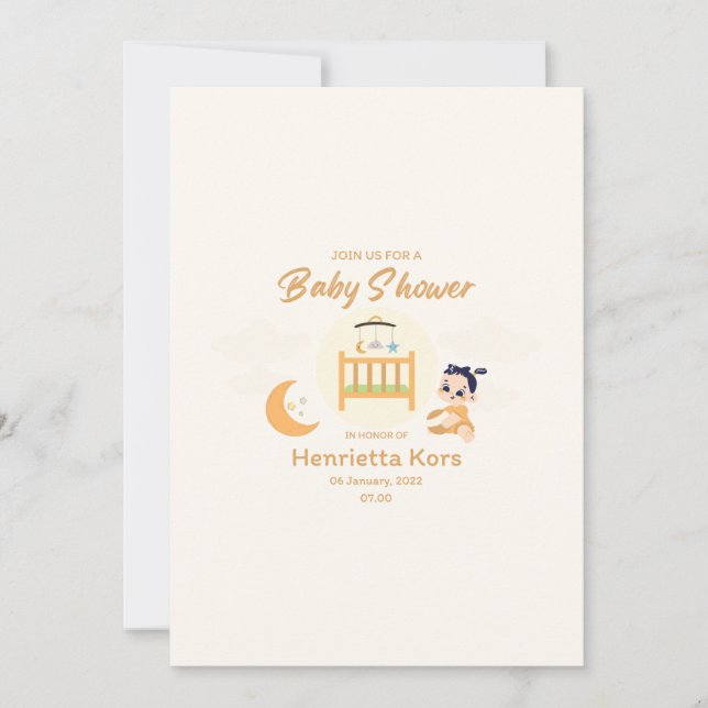 Tarjeta Baby Shower curada de sobres imprimible (Anverso)
