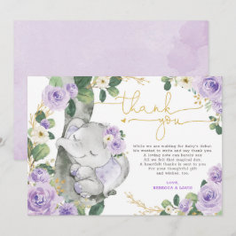 Tarjeta Baby Shower de agradecimiento a Elephant P