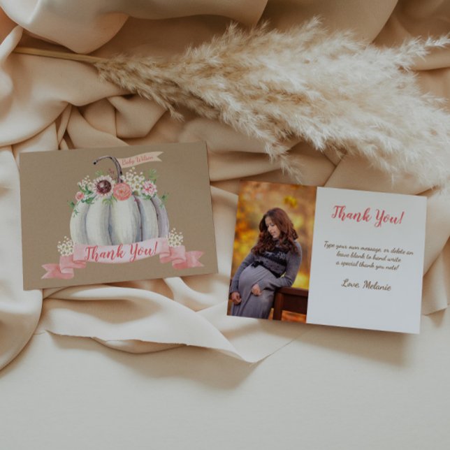Tarjeta Baby Shower de agradecimiento a la caída d (Subido por el creador)