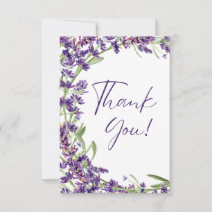 Tarjeta Baby Shower de agradecimiento a Purple Lav