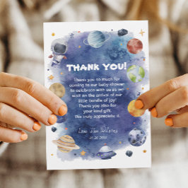 Tarjeta Baby Shower de agradecimiento al astronaut