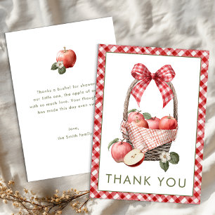 Tarjeta Baby Shower de agradecimiento de Apple Bas
