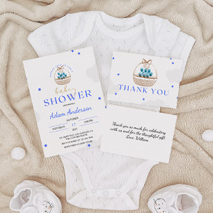 Tarjeta Baby Shower de agradecimiento de Blue Ball