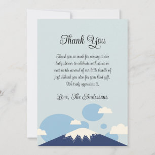 Tarjeta Baby Shower de agradecimiento de Blue Moun