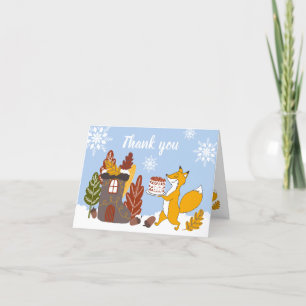 Tarjeta Baby Shower de agradecimiento de Fox Winte