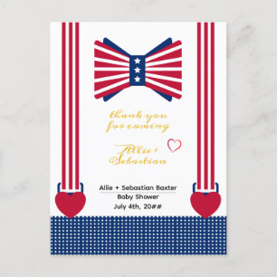 Tarjeta Baby Shower de agradecimiento del Azul Bla