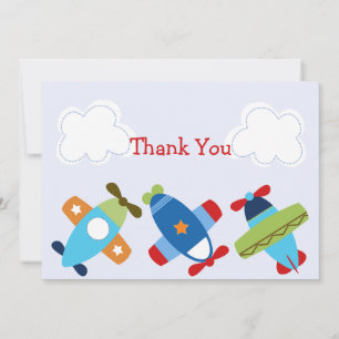 Tarjeta Baby Shower de agradecimiento para aviones