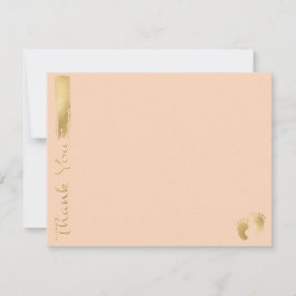 Tarjeta Baby Shower de agradecimiento, "Rosa/Oro"