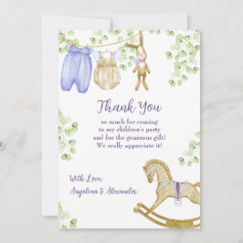 Tarjeta Baby Shower de agradecimiento sin formato