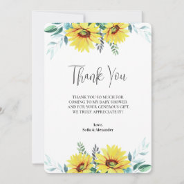 Tarjeta Baby Shower de agradecimiento sin formato