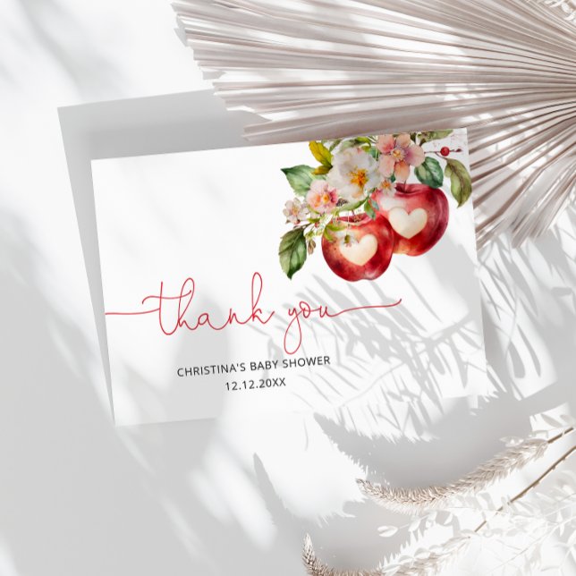 Tarjeta Baby Shower De Apple Of Our Eye Gracias (Subido por el creador)