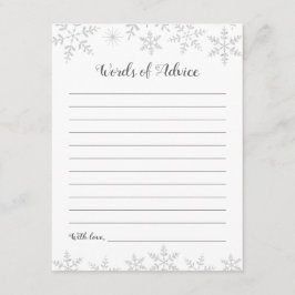 Tarjeta Baby Shower de consejos para invierno Copo
