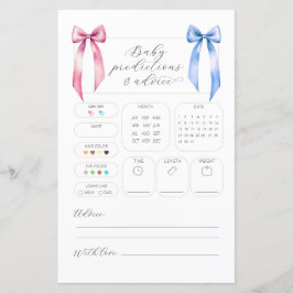 Tarjeta Baby Shower de consejos para predicciones