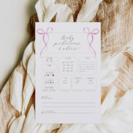 Tarjeta Baby Shower de consejos y predicciones de