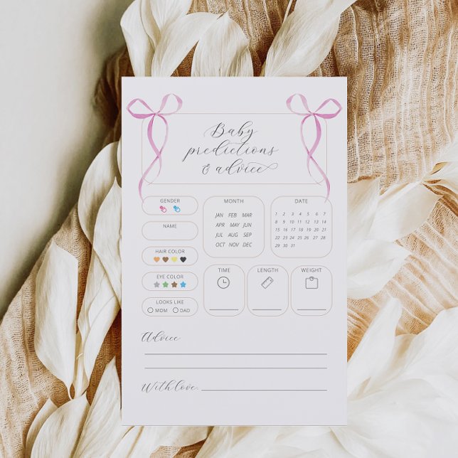 Tarjeta Baby Shower de consejos y predicciones de  (Subido por el creador)