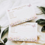 Tarjeta Baby Shower de deseos y consejos para mari<br><div class="desc">Esta hermosa tarjeta de Baby Shower con temática de mariposa y flor silvestre "Wishes and Advice Baby Card" será un placer para ser apreciado por años. Artículos coincidentes en nuestro Elegante Baby Shower Chica de mariposa - Diseño de Fiesta Cava.</div>