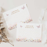 Tarjeta Baby Shower de deseos y consejos para mari<br><div class="desc">Este hermoso Baby Shower con temática de mariposa y flor silvestre "Consejos para los futuros padres" será un placer para ser apreciado por años. Artículos coincidentes en nuestro Elegante Baby Shower Chica de mariposa - Diseño de Fiesta Cava.</div>
