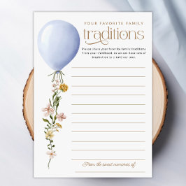 Tarjeta Baby Shower de globo tradicional de famili