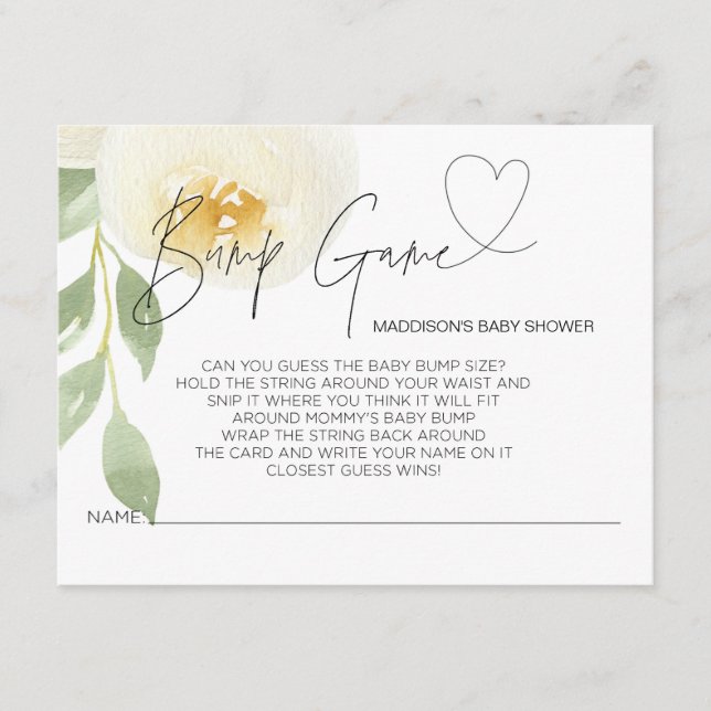 Tarjeta Baby Shower de identificación de mami Bump (Anverso)
