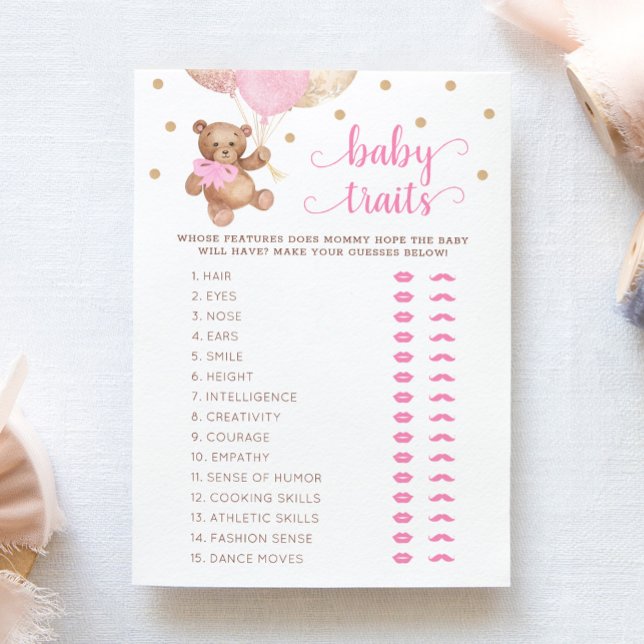 Tarjeta Baby Shower de juego Teddy Bear Baby Trats (Subido por el creador)
