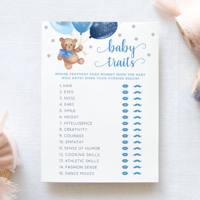 Tarjeta Baby Shower de juego Teddy Bear Baby Trats (Subido por el creador)