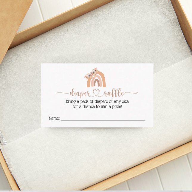 Tarjeta Baby Shower de moda Boho Rainbow Diaper Ra (Subido por el creador)