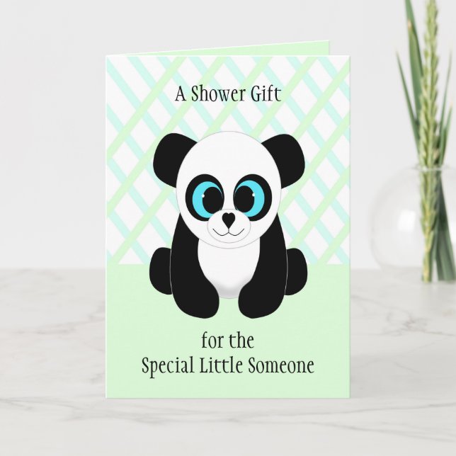 Tarjeta Baby Shower de oso panda cuta (Anverso)
