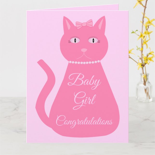 Tarjeta Baby Shower de Personalizado de gato para  (flor amarilla)