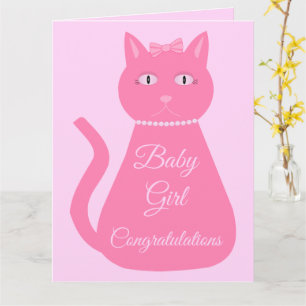 Tarjeta Baby Shower de Personalizado de gato para