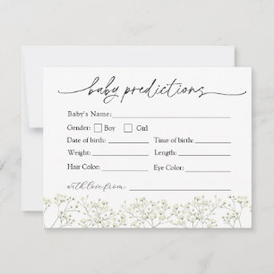 Tarjeta Baby Shower de predicciones de aliento par