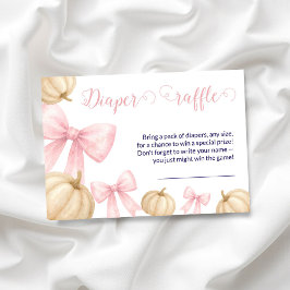 Tarjeta Baby Shower de rifa de pañales de calabaza